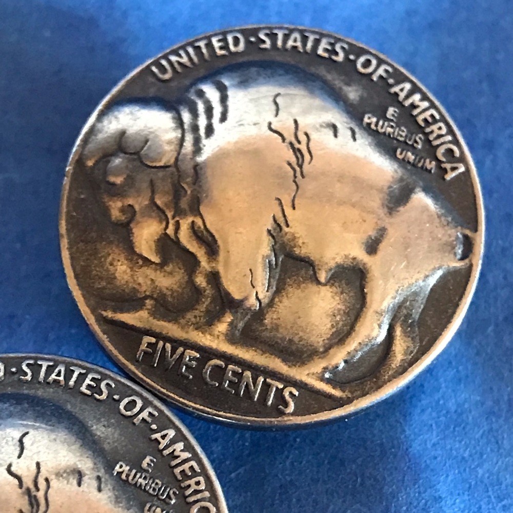 Buffalo Nickel snap closure button covers